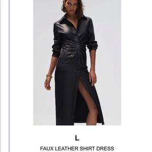 ZARA Faux Leather Shirt Dress